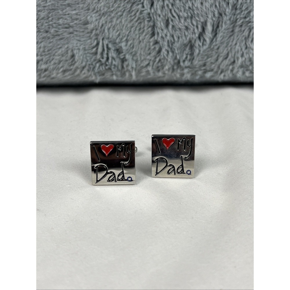 I Love My Dad Fashion‎ Novelty Cuff Links Holiday Family Series 2 Pieces NEW